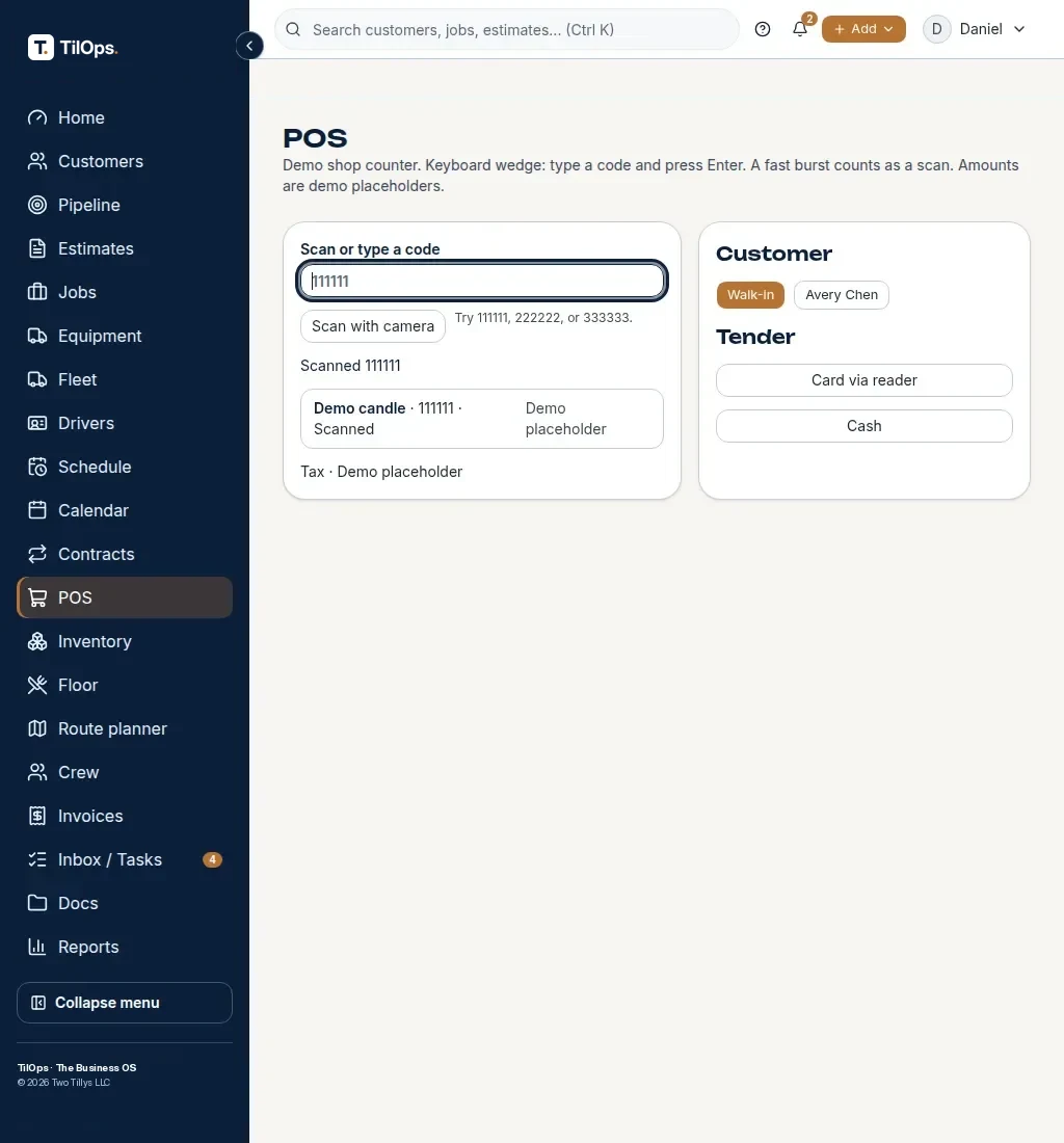 Retail — On the customer page